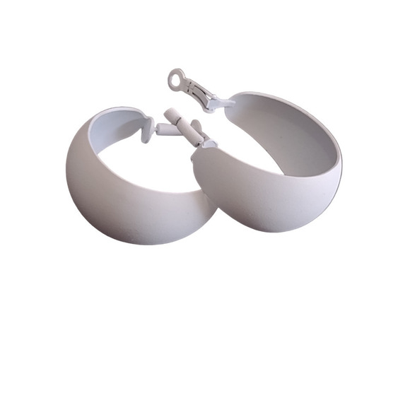 boutique Jewelry - Colored Hoops Big Earrings Powder Coated Long Wear Attached Back HYPOALLERGENIC